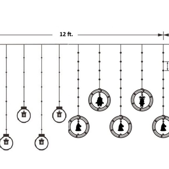 LED Christmas 100 Lamp Beads, 10 Pendants Curtain , Christmas LED String Lights - Picture 11 of 13